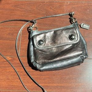 Coach Poppy Collection Gunmetal Iridescent Crossbody Purse